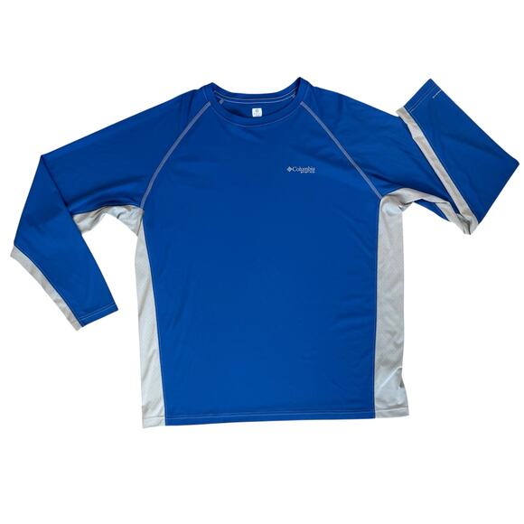 Columbia PFG Long Sleeve Shirt XL Blue Omni Freeze Cooling Fishing Outdoor Boat - Picture 2 of 13